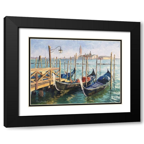 Stroll in Venice III Black Modern Wood Framed Art Print with Double Matting by Strube, Ling