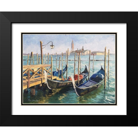 Stroll in Venice III Black Modern Wood Framed Art Print with Double Matting by Strube, Ling