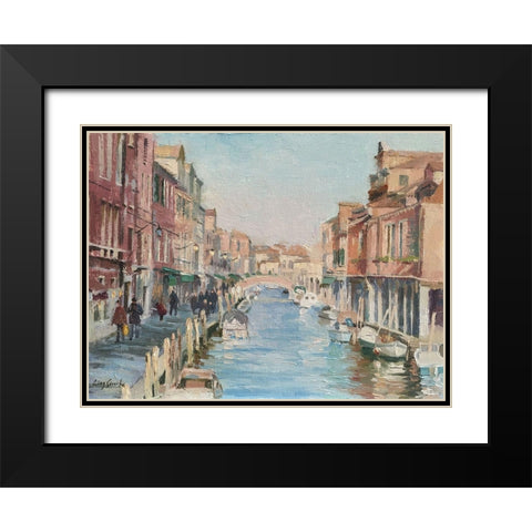 Stroll in Venice IV Black Modern Wood Framed Art Print with Double Matting by Strube, Ling