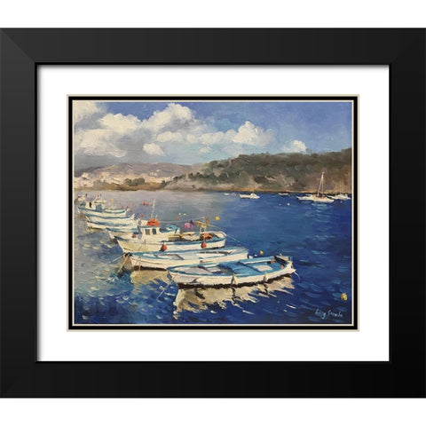 Italian Landscape II Black Modern Wood Framed Art Print with Double Matting by Strube, Ling