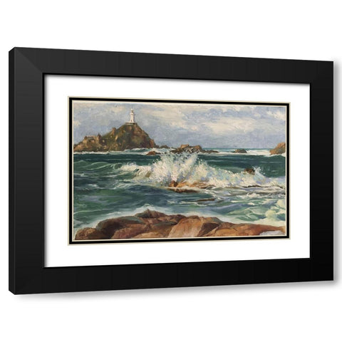 Jersey Island Landscape Black Modern Wood Framed Art Print with Double Matting by Strube, Ling