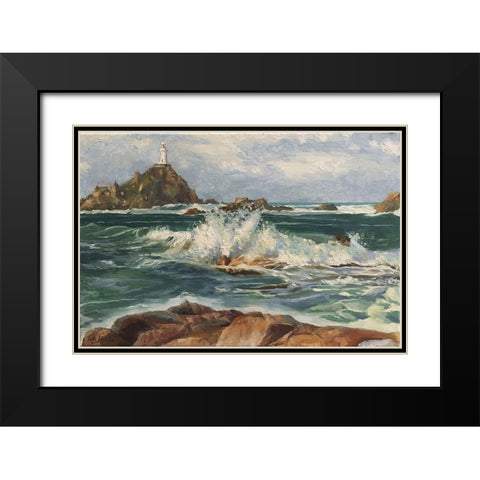 Jersey Island Landscape Black Modern Wood Framed Art Print with Double Matting by Strube, Ling
