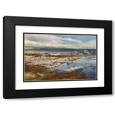 Sunset Glow in Denmark Black Modern Wood Framed Art Print with Double Matting by Strube, Ling