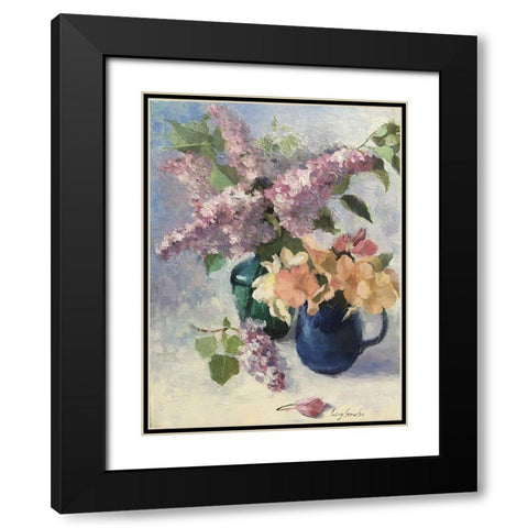 Two Bouquets Black Modern Wood Framed Art Print with Double Matting by Strube, Ling
