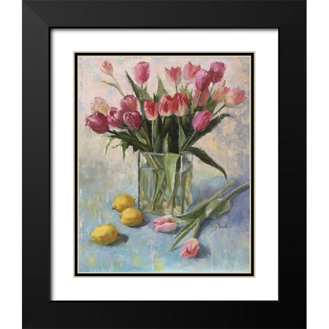 Spring Greetings Black Modern Wood Framed Art Print with Double Matting by Strube, Ling