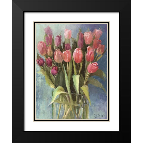 Spring Gift Black Modern Wood Framed Art Print with Double Matting by Strube, Ling