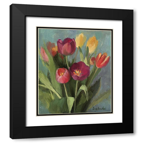 Hallo Spring Black Modern Wood Framed Art Print with Double Matting by Strube, Ling