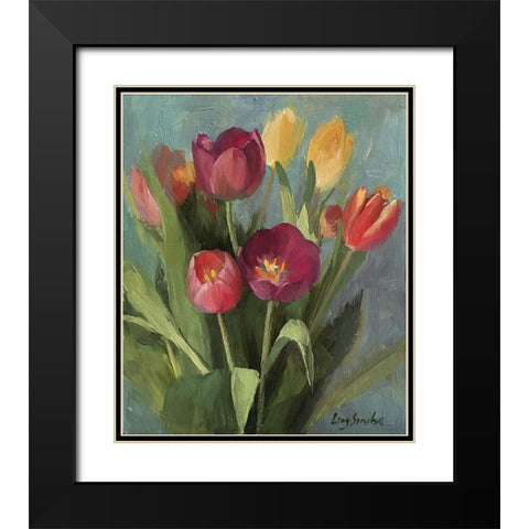 Hallo Spring Black Modern Wood Framed Art Print with Double Matting by Strube, Ling