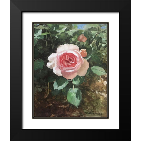 Garden Rose I Black Modern Wood Framed Art Print with Double Matting by Strube, Ling