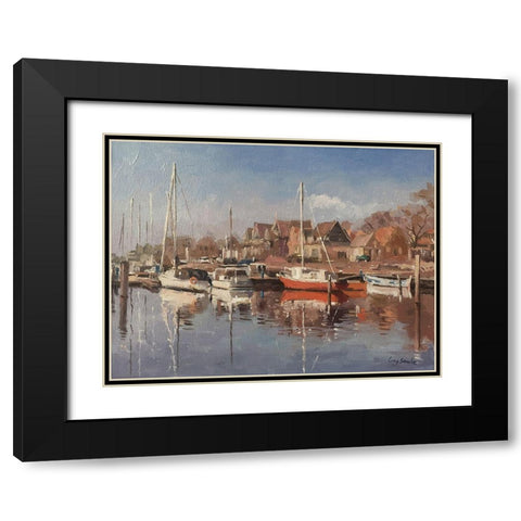 Netherlands Landscape I Black Modern Wood Framed Art Print with Double Matting by Strube, Ling