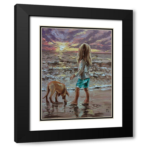 Sunrise Black Modern Wood Framed Art Print with Double Matting by Luniak, Monika