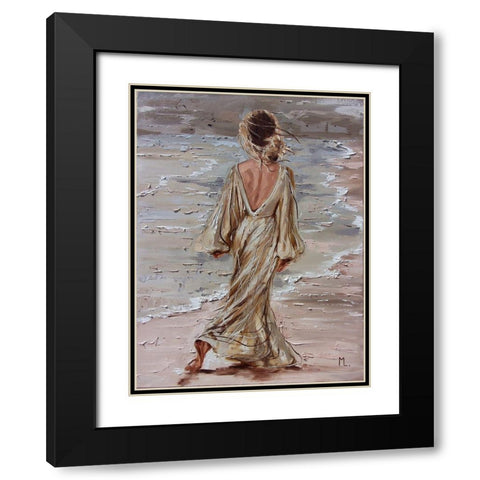 On the Beach Black Modern Wood Framed Art Print with Double Matting by Luniak, Monika