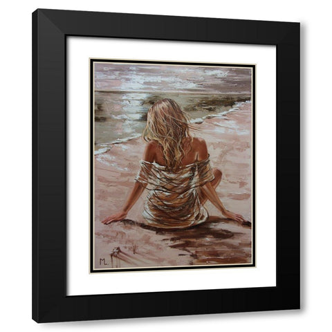 Silence II Black Modern Wood Framed Art Print with Double Matting by Luniak, Monika