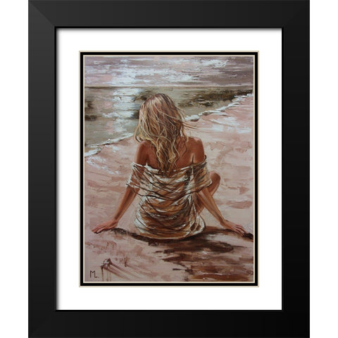 Silence II Black Modern Wood Framed Art Print with Double Matting by Luniak, Monika