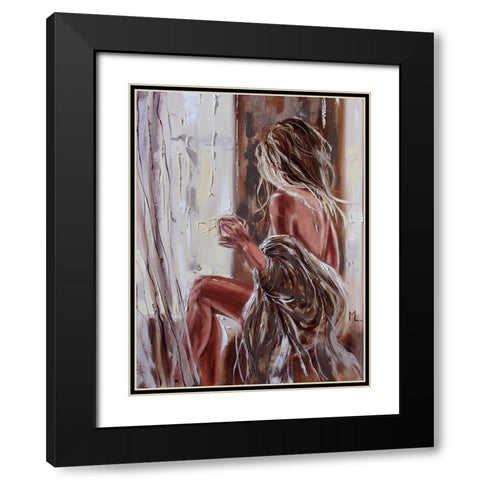 Fresh Morning Coffee Black Modern Wood Framed Art Print with Double Matting by Luniak, Monika