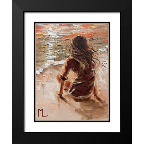 My Place Black Modern Wood Framed Art Print with Double Matting by Luniak, Monika