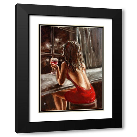 Warm Night Black Modern Wood Framed Art Print with Double Matting by Luniak, Monika