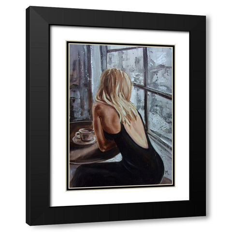 Little Black Black Modern Wood Framed Art Print with Double Matting by Luniak, Monika