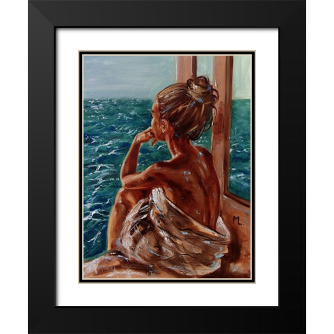 Reflections Black Modern Wood Framed Art Print with Double Matting by Luniak, Monika