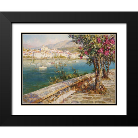 Oleanders in Kadakes Black Modern Wood Framed Art Print with Double Matting by Obuchovsky, Yury