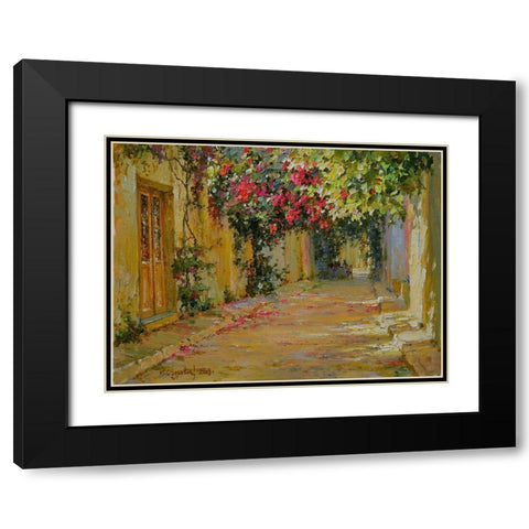 Golden Street Black Modern Wood Framed Art Print with Double Matting by Obuchovsky, Yury