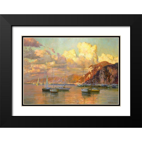 Capri. Clouds over the Sea Black Modern Wood Framed Art Print with Double Matting by Obuchovsky, Yury