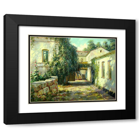 Courtyard Black Modern Wood Framed Art Print with Double Matting by Obuchovsky, Yury