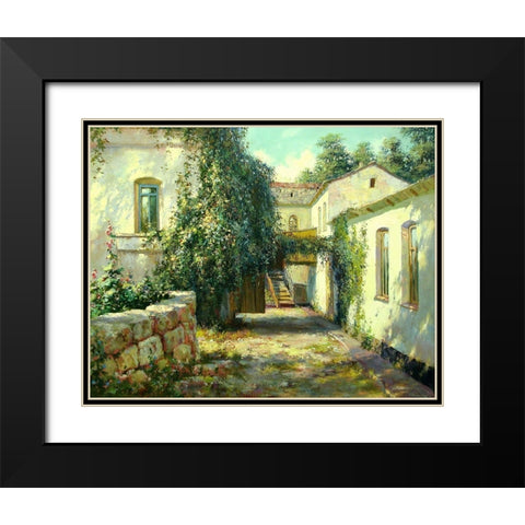 Courtyard Black Modern Wood Framed Art Print with Double Matting by Obuchovsky, Yury