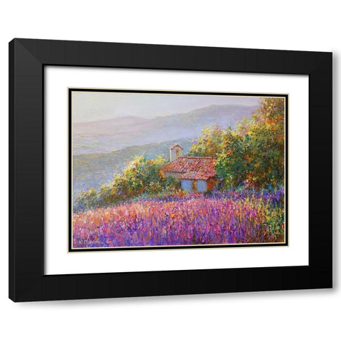 Morning Light in Provence Black Modern Wood Framed Art Print with Double Matting by Obuchovsky, Yury