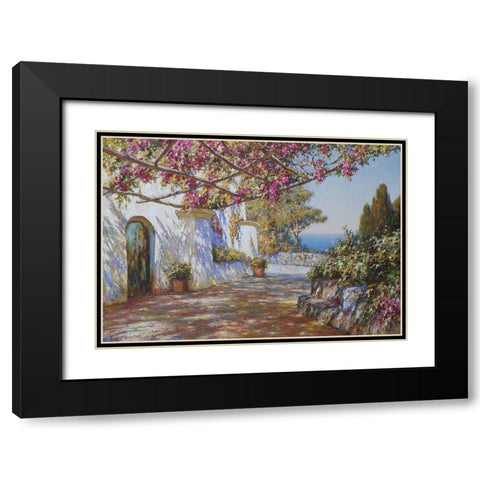 Terrace in Ravello II Black Modern Wood Framed Art Print with Double Matting by Obuchovsky, Yury