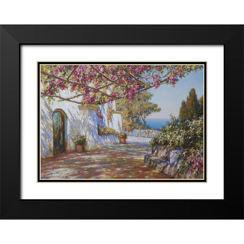 Terrace in Ravello II Black Modern Wood Framed Art Print with Double Matting by Obuchovsky, Yury