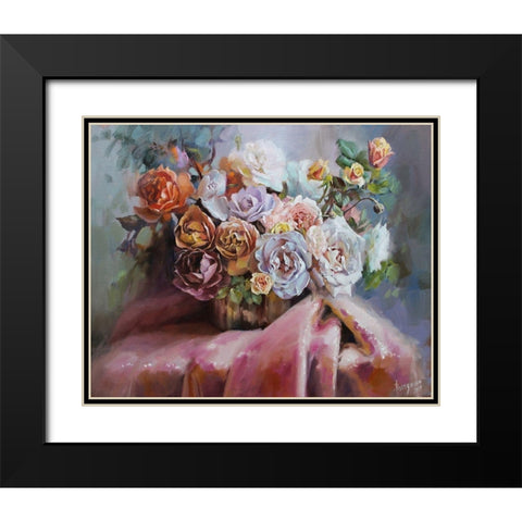 Bouquet of Aromat Roses Black Modern Wood Framed Art Print with Double Matting by Rogozina, Svetlana