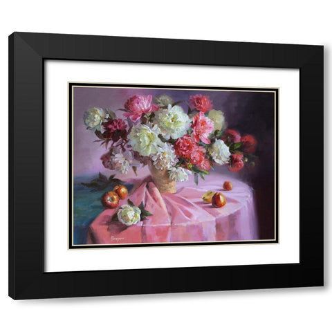 Bouquet of Magic Flowers Black Modern Wood Framed Art Print with Double Matting by Rogozina, Svetlana
