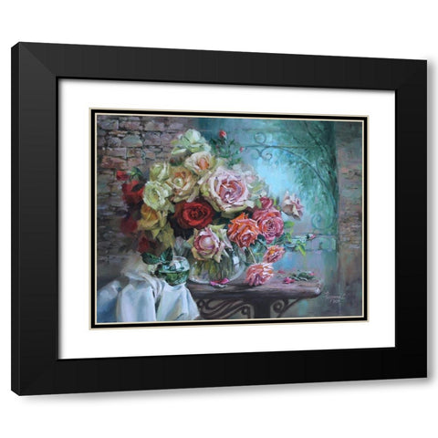Roses are Fragrant Black Modern Wood Framed Art Print with Double Matting by Rogozina, Svetlana