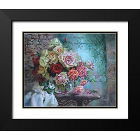 Roses are Fragrant Black Modern Wood Framed Art Print with Double Matting by Rogozina, Svetlana