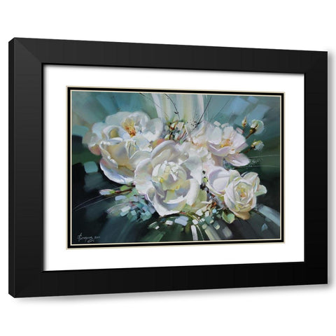 Rosehip Composition Black Modern Wood Framed Art Print with Double Matting by Rogozina, Svetlana