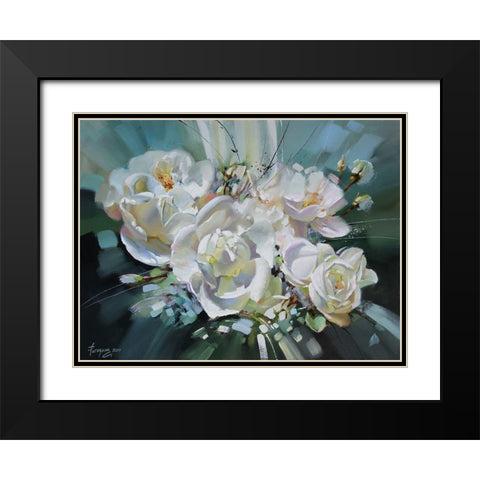 Rosehip Composition Black Modern Wood Framed Art Print with Double Matting by Rogozina, Svetlana
