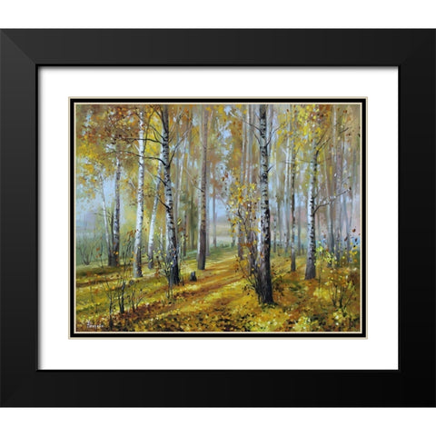 Golden Time Black Modern Wood Framed Art Print with Double Matting by Rogozina, Svetlana