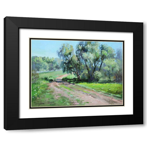 The Way to the Lake Black Modern Wood Framed Art Print with Double Matting by Rogozina, Svetlana