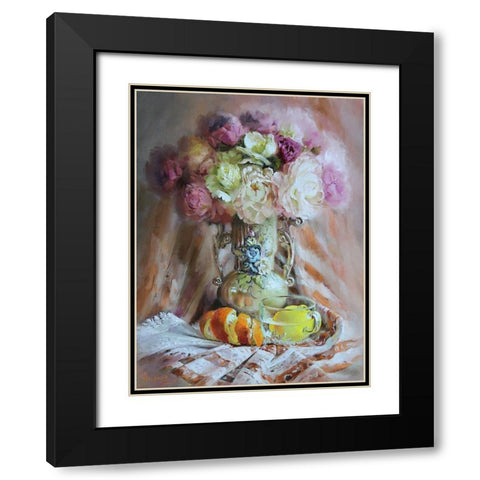 Still Life with Lemon Black Modern Wood Framed Art Print with Double Matting by Rogozina, Svetlana