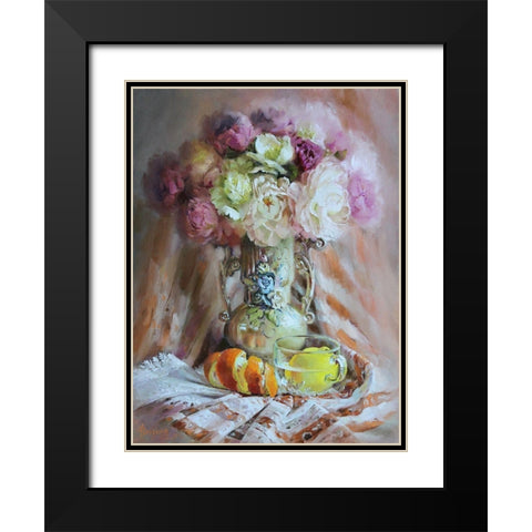 Still Life with Lemon Black Modern Wood Framed Art Print with Double Matting by Rogozina, Svetlana