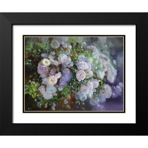 Aromat of Roses Black Modern Wood Framed Art Print with Double Matting by Rogozina, Svetlana