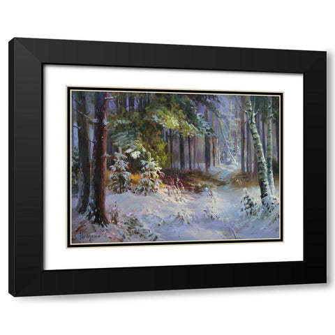 Freshly Fallen Snow Black Modern Wood Framed Art Print with Double Matting by Rogozina, Svetlana
