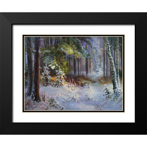 Freshly Fallen Snow Black Modern Wood Framed Art Print with Double Matting by Rogozina, Svetlana