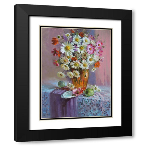 Summer Bouquet Black Modern Wood Framed Art Print with Double Matting by Rogozina, Svetlana