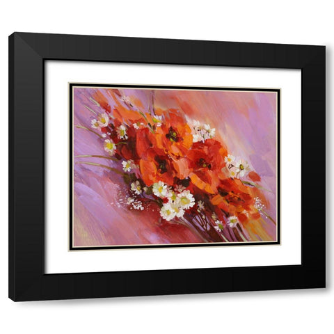 Summer Etude Black Modern Wood Framed Art Print with Double Matting by Rogozina, Svetlana