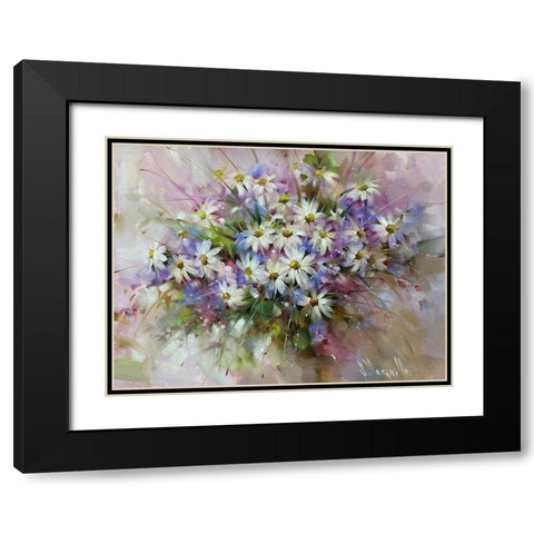 Summer Bouquet Black Modern Wood Framed Art Print with Double Matting by Singatullin, Marsel
