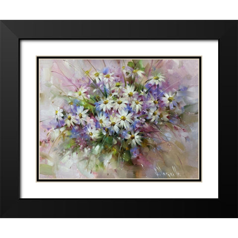 Summer Bouquet Black Modern Wood Framed Art Print with Double Matting by Singatullin, Marsel