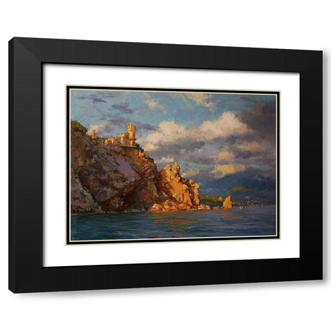 Swallows Nest Black Modern Wood Framed Art Print with Double Matting by Sviridov, Sergei