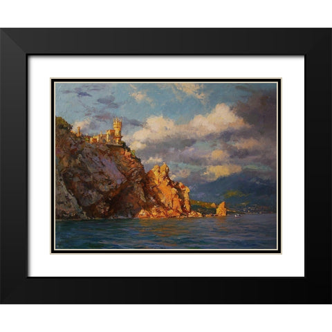 Swallows Nest Black Modern Wood Framed Art Print with Double Matting by Sviridov, Sergei